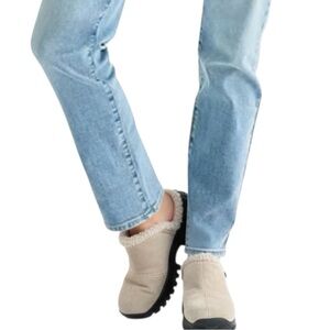 Rocket Dog Beige Faux Shearling Lined Platform Mule Slippers Slip On Shoes